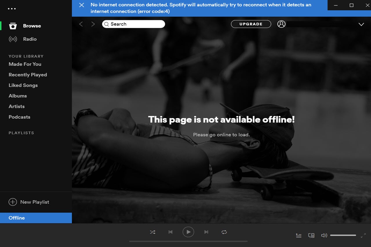 Spotify Error Code 4