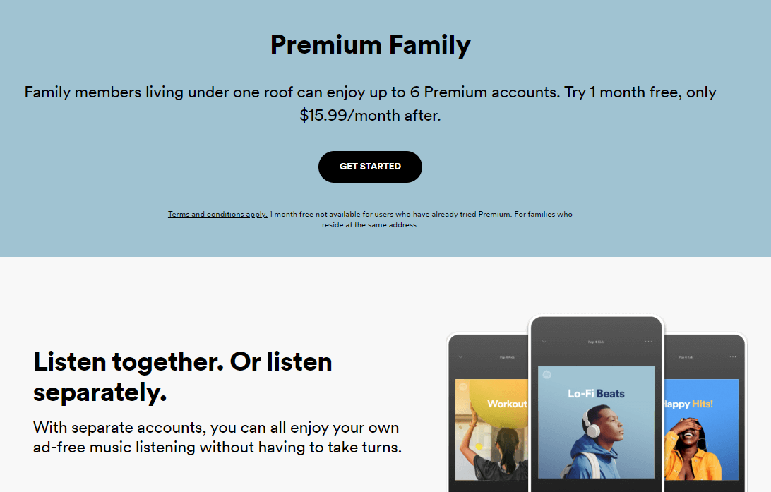 модернизация Spotify Семейный план