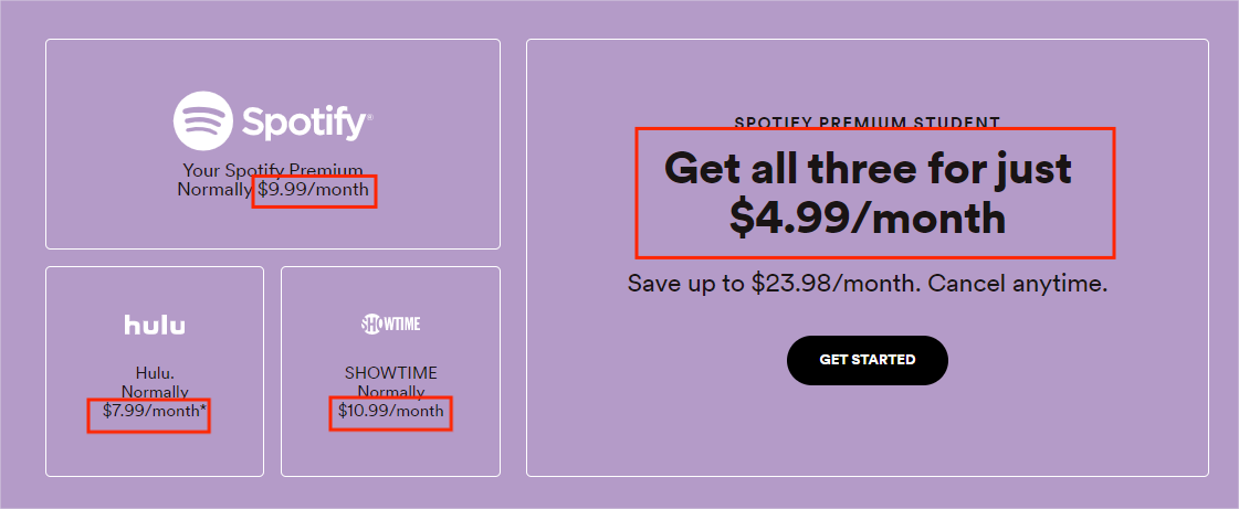 Spotify Premium Stundent With Hulu Bundle