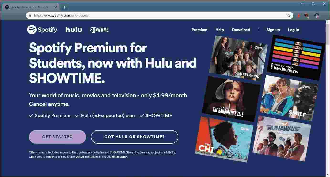 Spotify Student Get Started