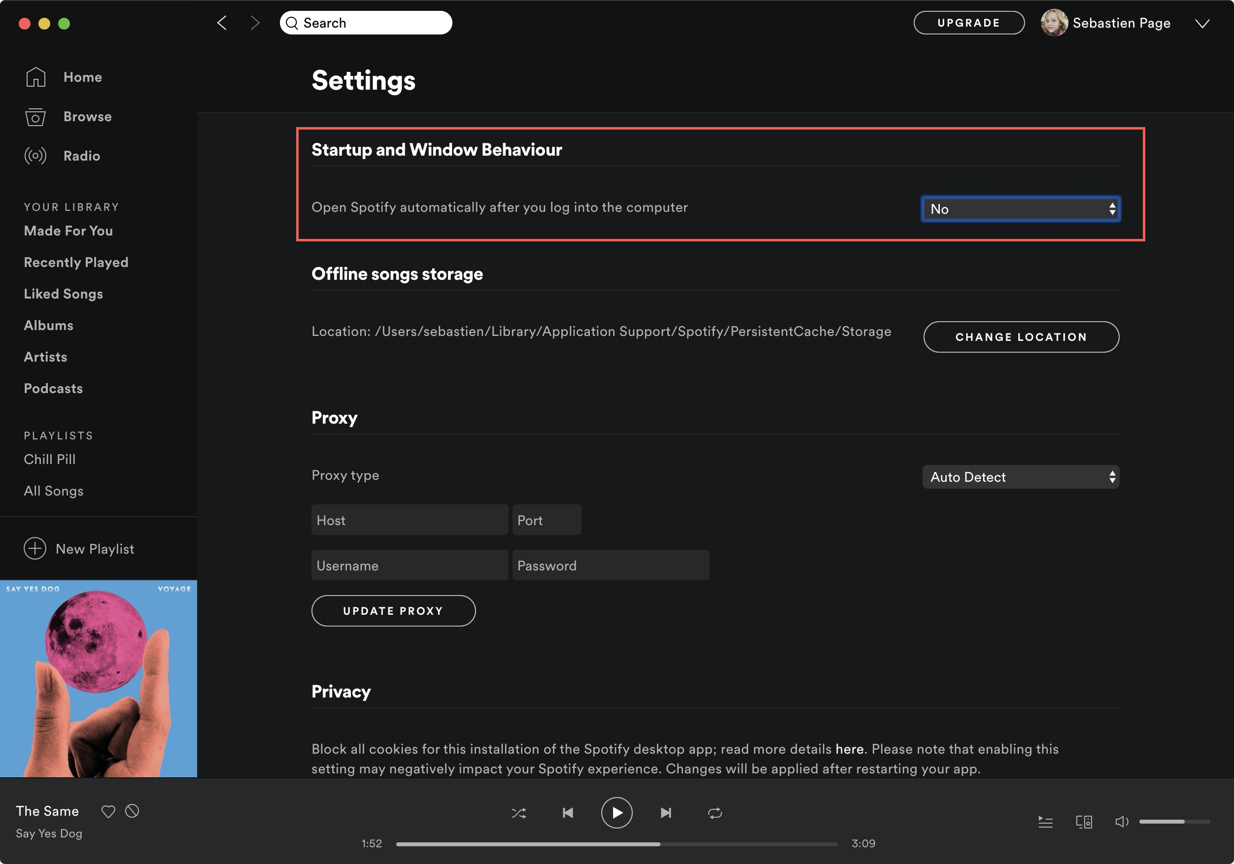 Arrêter Spotify De l'ouverture au démarrage