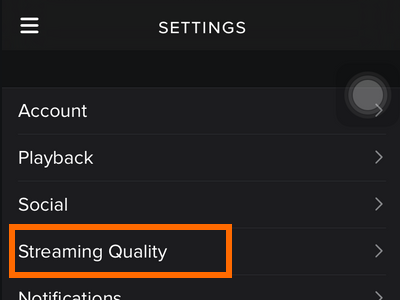 Desligue a transmissão de qualidade superior para corrigir  Spotify Continuar pausando