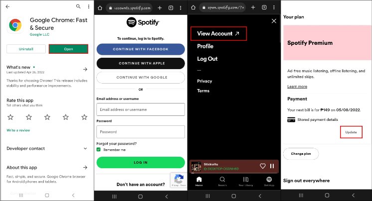 Wie man sich ändert Spotify Rechnungsdetails am Telefon