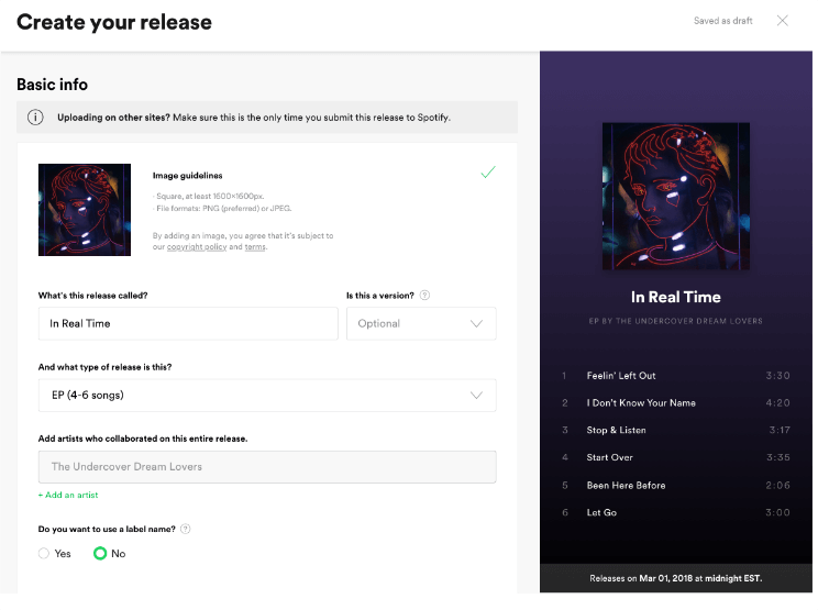 Use Spotify For Artists To Upload Songs