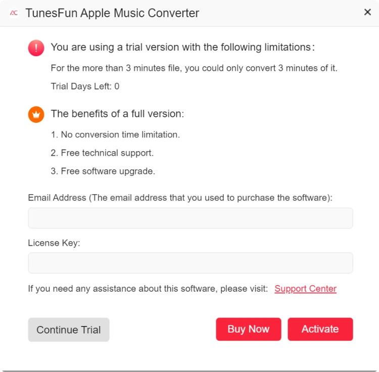 アクティベートする方法 TunesFun Appleの音楽コンバータ