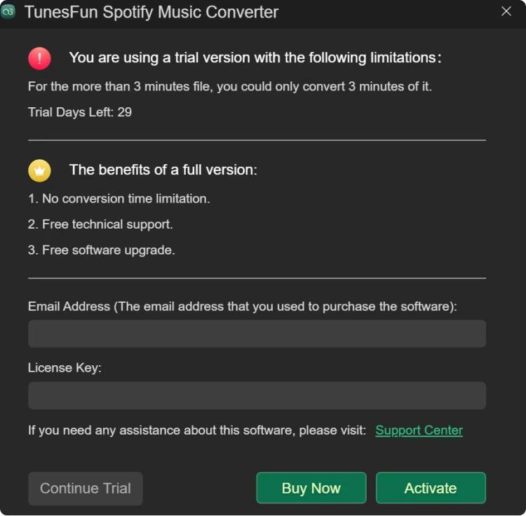 アクティベートする方法 TunesFun Spotify Music Converter