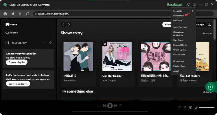 Como personalizar a preferência de TunesFun Spotify Music Converter
