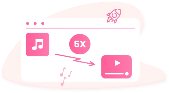 Velocidad de conversión 5X: descargue y convierta música a la vez