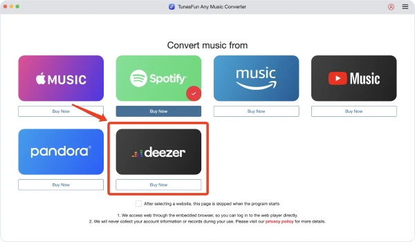 Installazione TunesFun Convertitore di musica Deezer