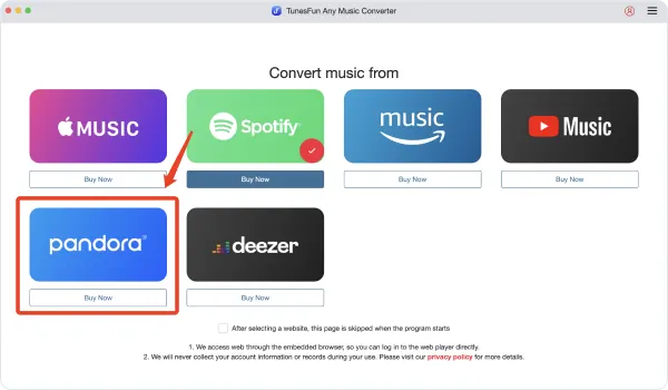 Install TunesFun Pandora Music Converter